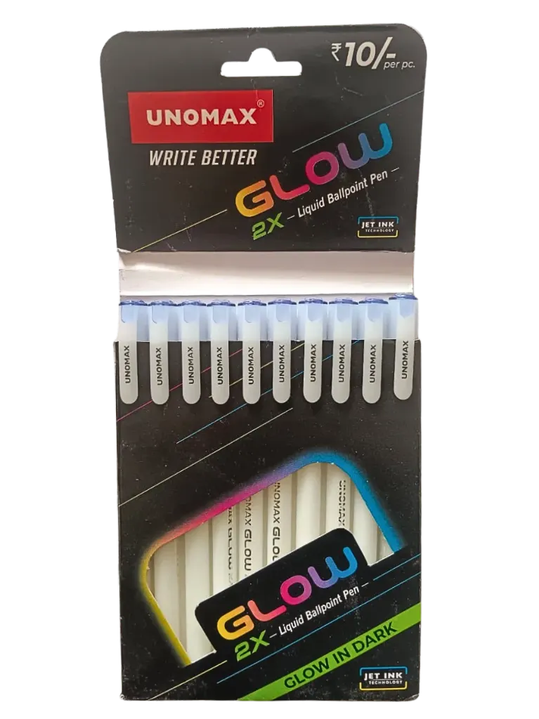 Unomax Glow 2X Liquid Ballpoint - Pack of 10