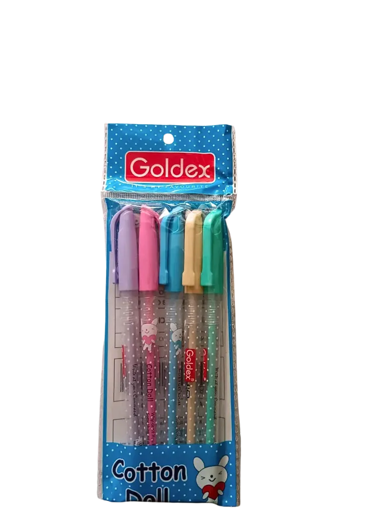 Goldex Cotton Doll Ball Pen - Designer Series [Pack of 5]