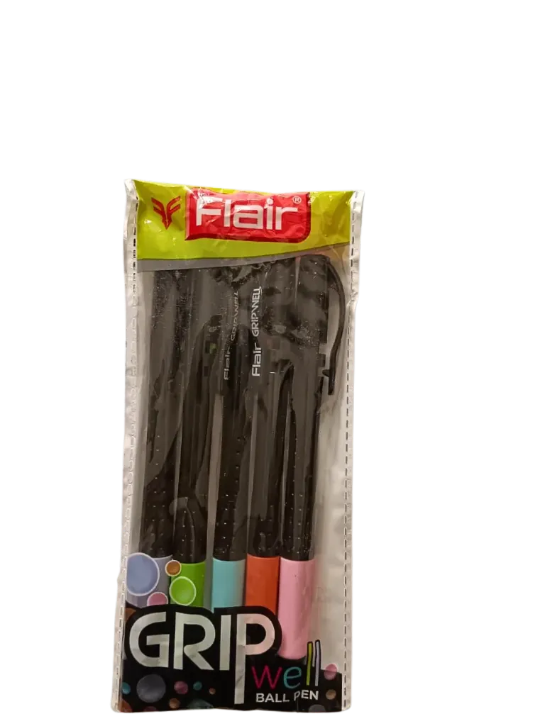 Flair Gripwell Retractable Ball Pen - Soft Grip [Pack of 5]