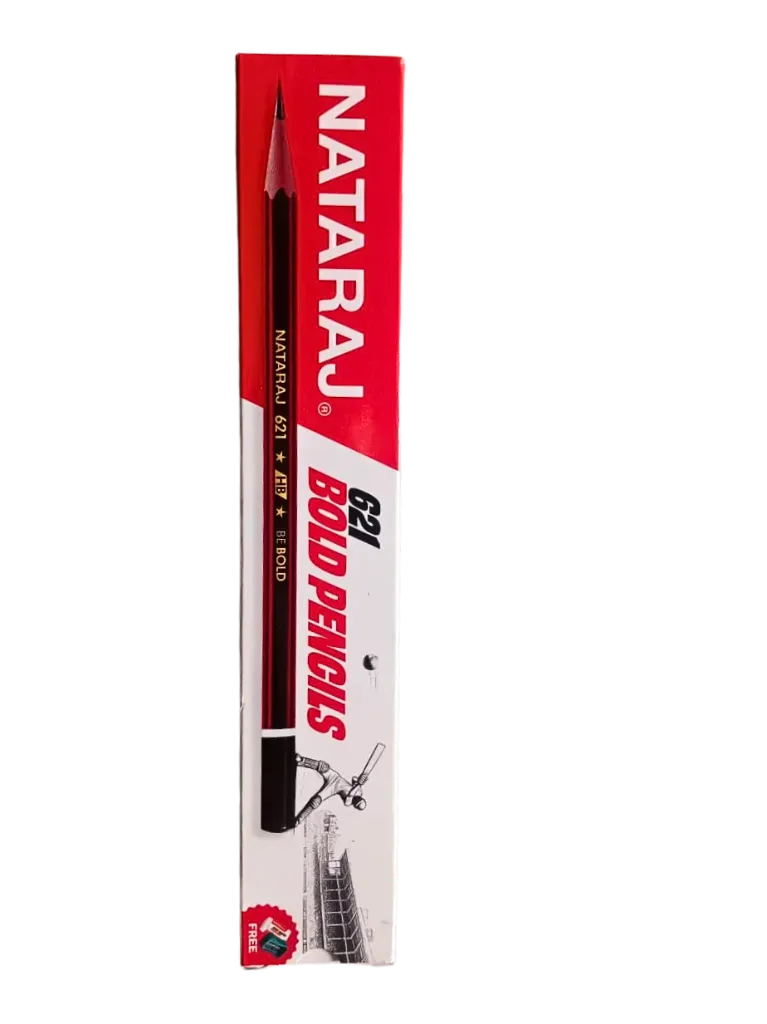 Natraj 621 Bold Pencils – Classic Red & Black Stripe (Pack of 10)