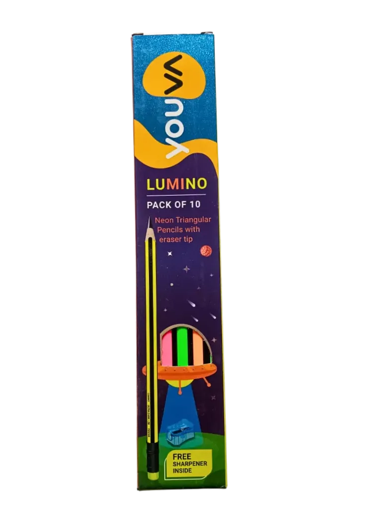 Youva Lumino Pencils – Bright & Neon Finish for Smooth Writing (Pack of 10)