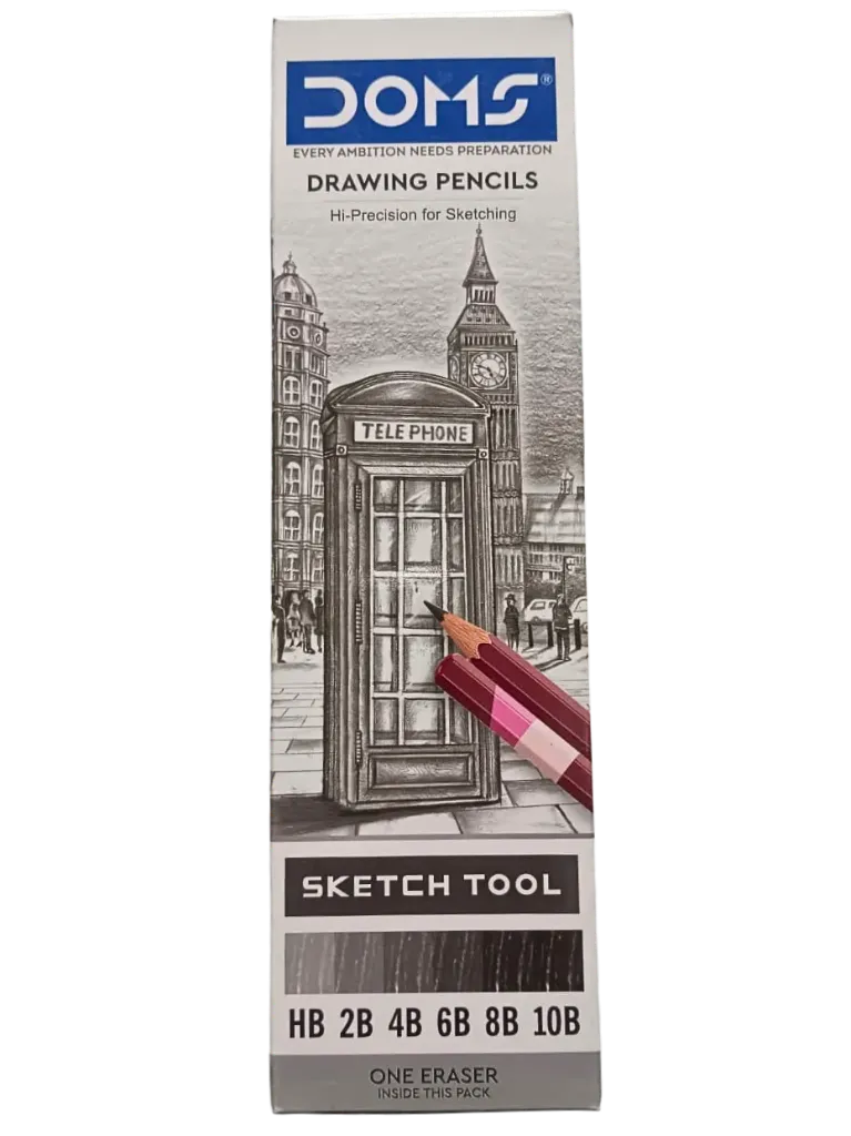 Doms Sketch Tool Drawing Pencils – Professional Grade Art Set (Pack of 6)